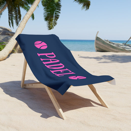 Padel Beach Towel – Vintage Navy & Pink