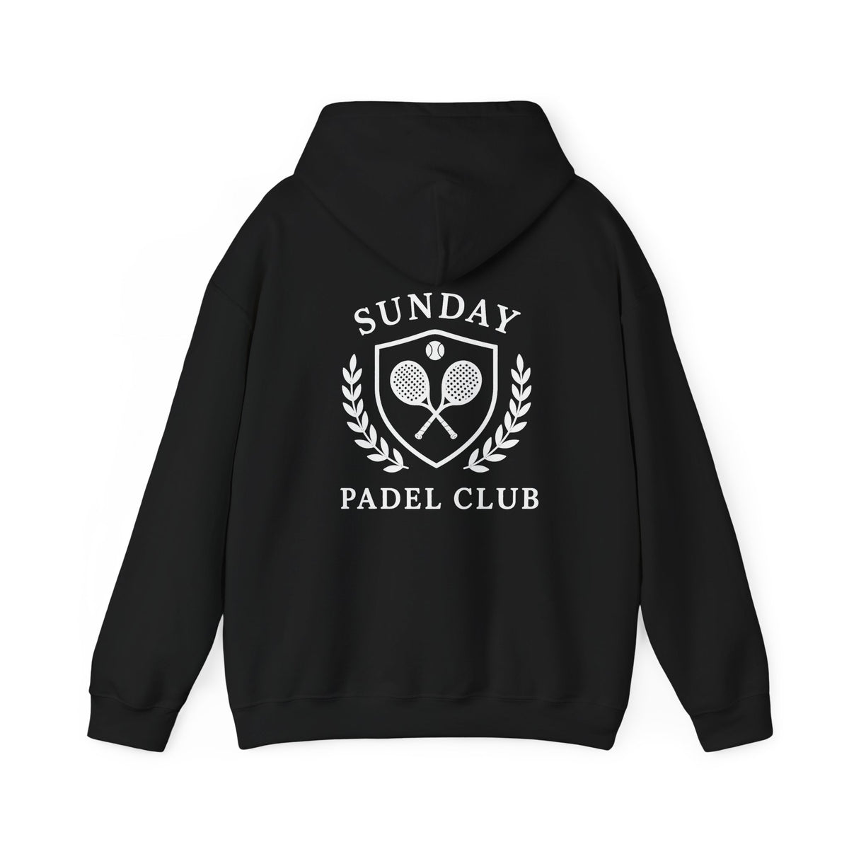 Sunday Padel Club Hoodie — Retro Tennis Badge Pullover