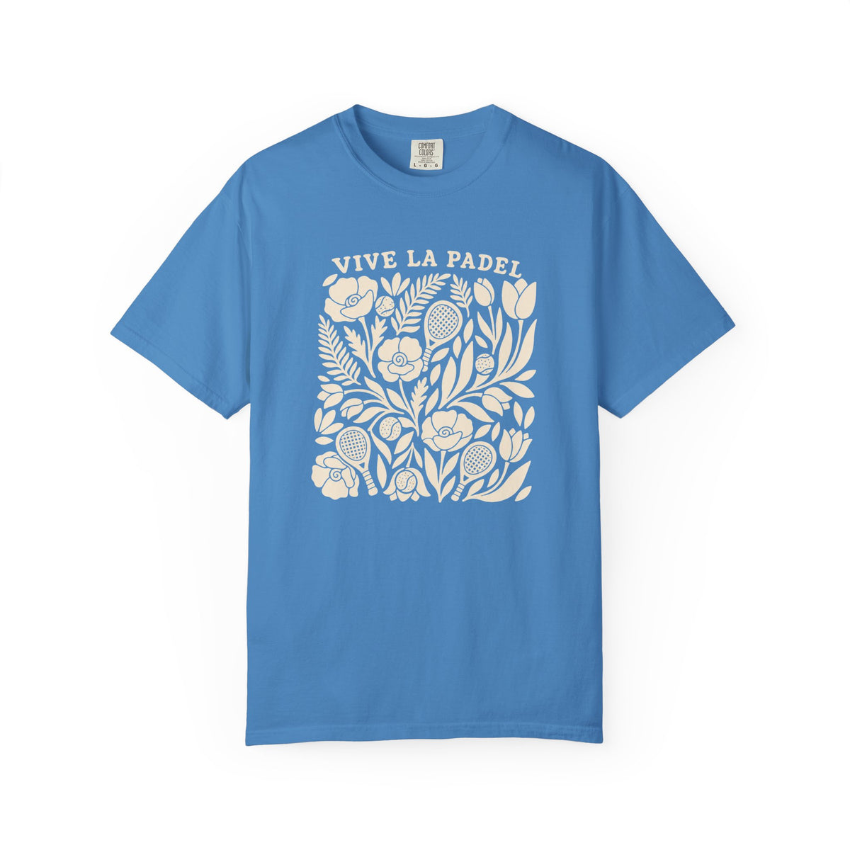Vive La Padel Floral T-Shirt — Vintage Botanical Padel Tee