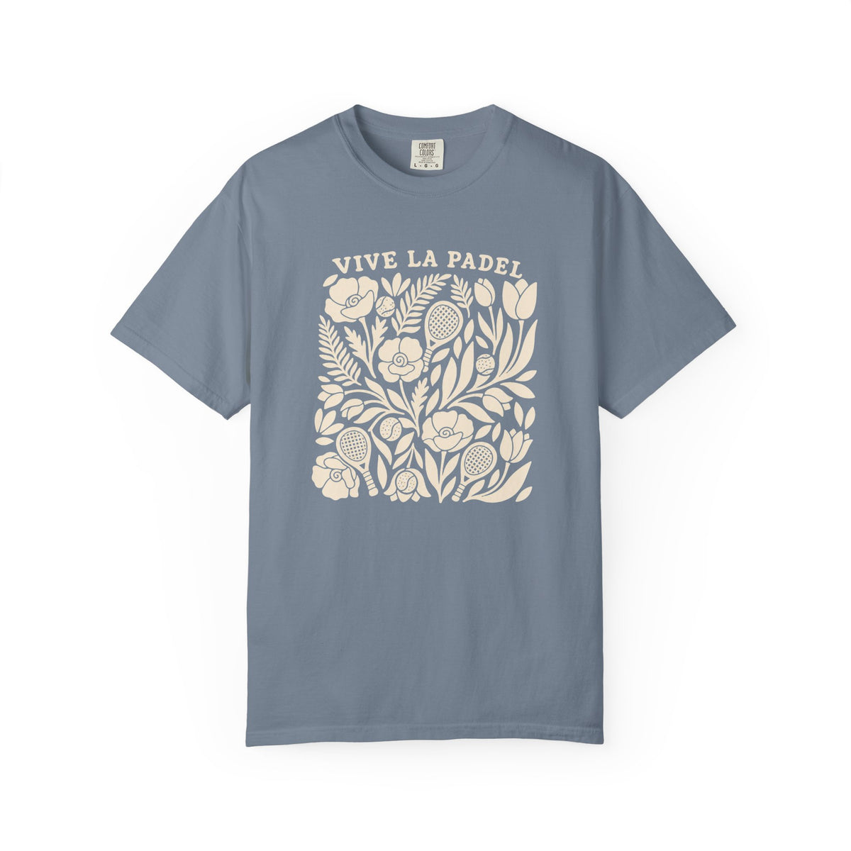 Vive La Padel Floral T-Shirt — Vintage Botanical Padel Tee