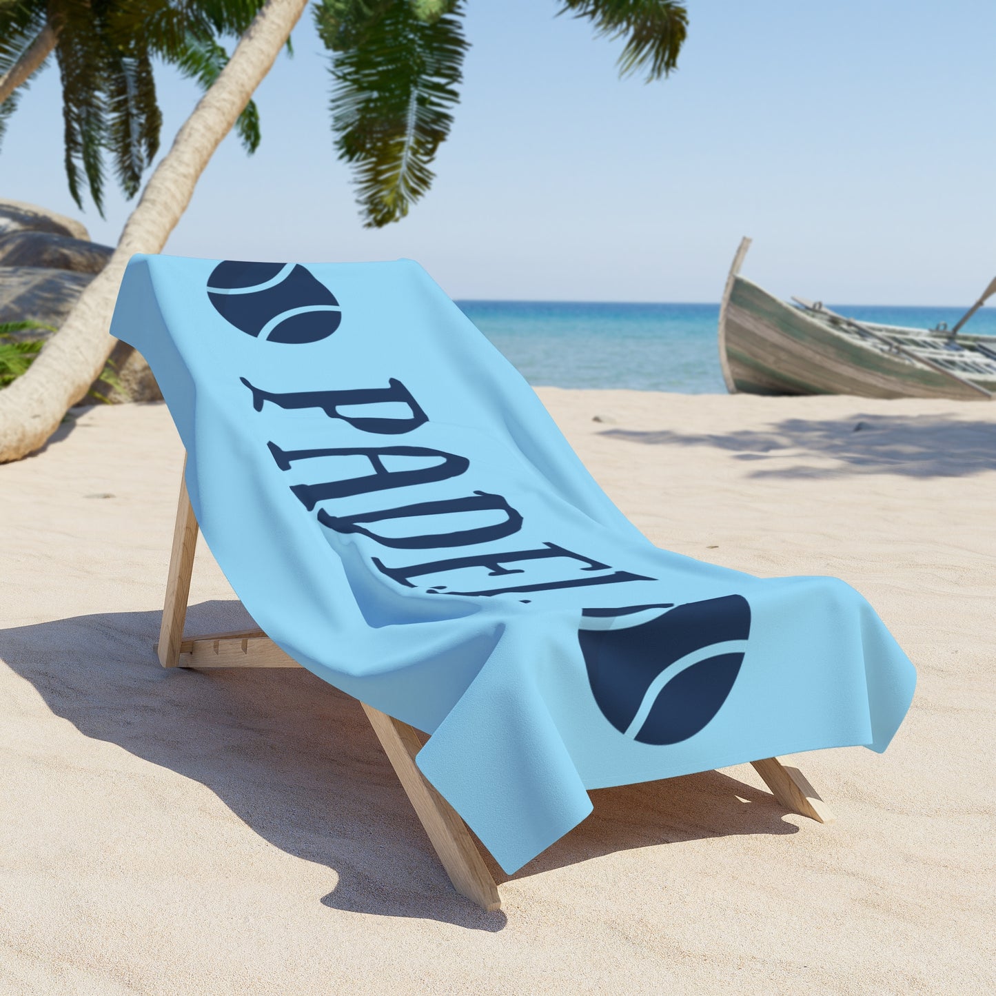 Padel Beach Towel – Light Blue & Vintage Navy