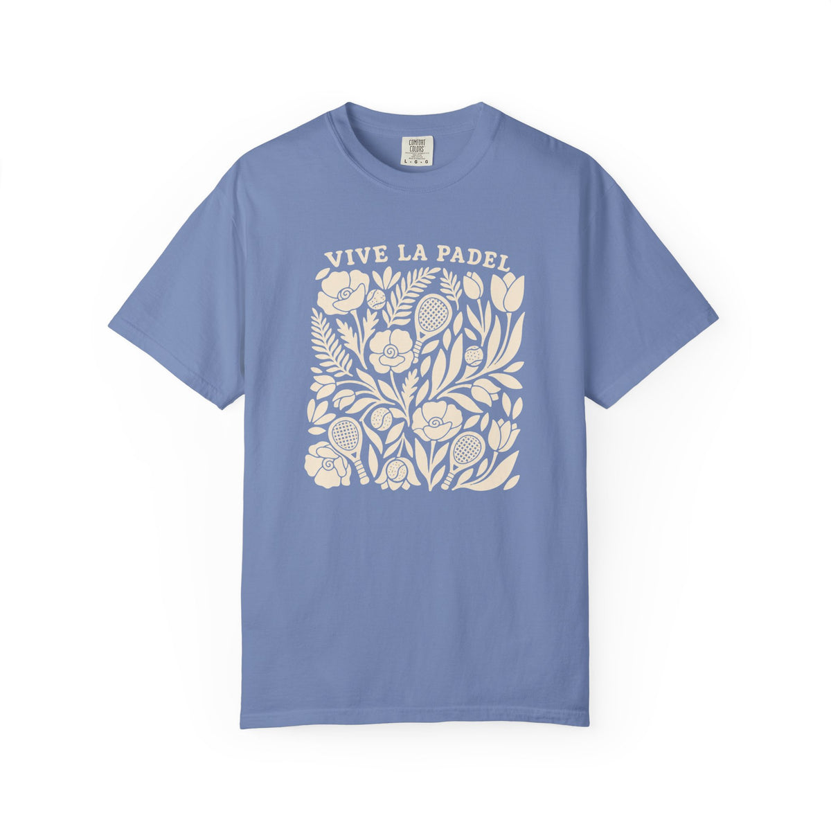 Vive La Padel Floral T-Shirt — Vintage Botanical Padel Tee