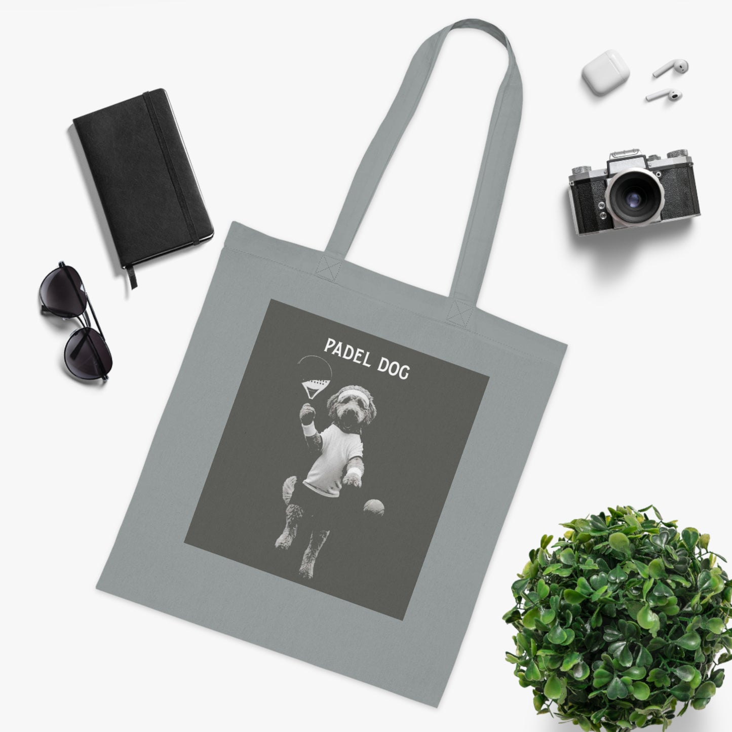 Padel Dog Cotton Tote Bag