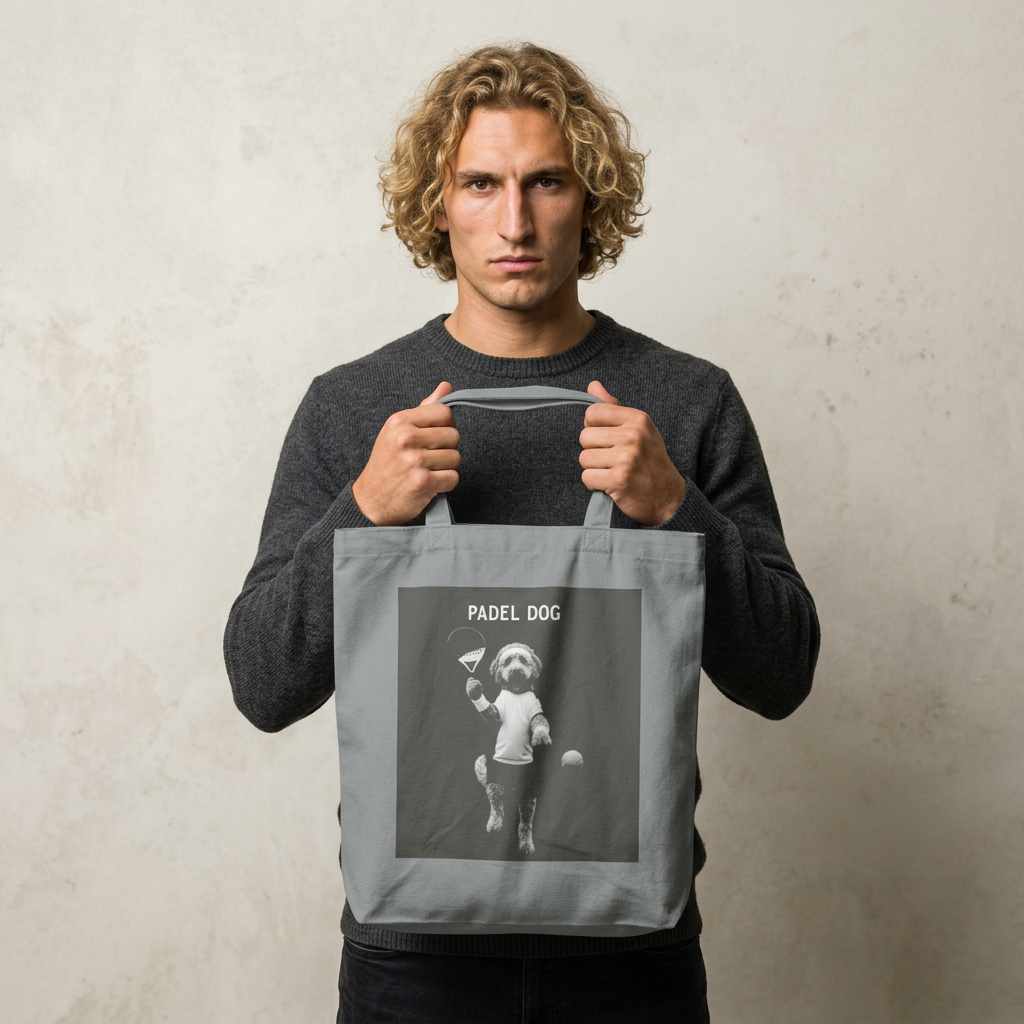 Padel Dog Cotton Tote Bag