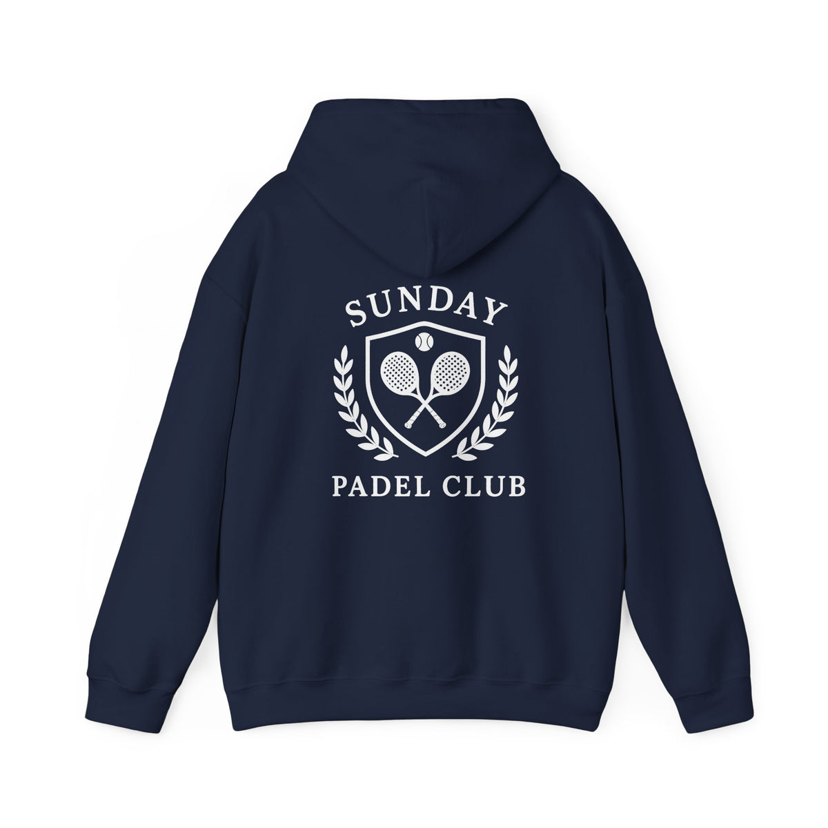 Sunday Padel Club Hoodie — Retro Tennis Badge Pullover