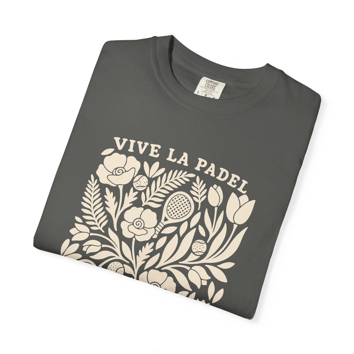 Vive La Padel Floral T-Shirt — Vintage Botanical Padel Tee