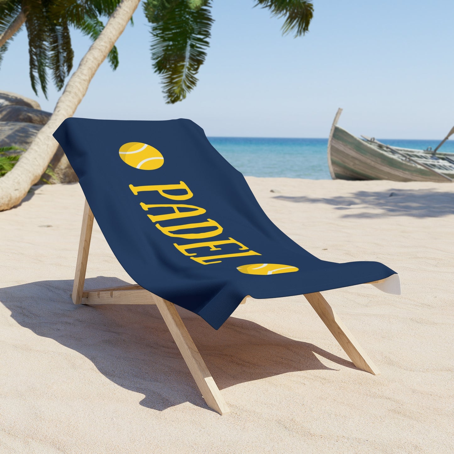 Padel Beach Towel - Vintage Navy and Gold
