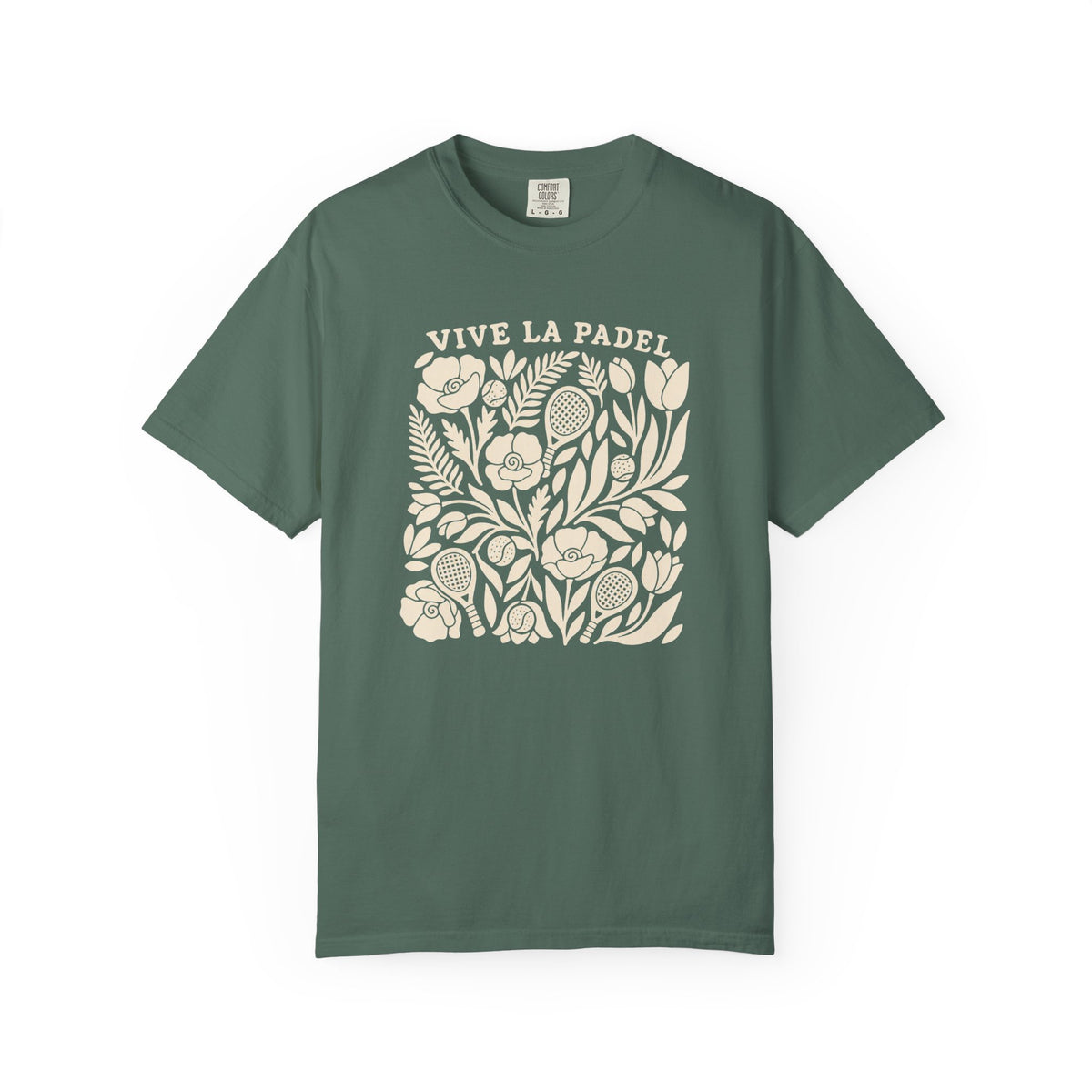 Vive La Padel Floral T-Shirt — Vintage Botanical Padel Tee