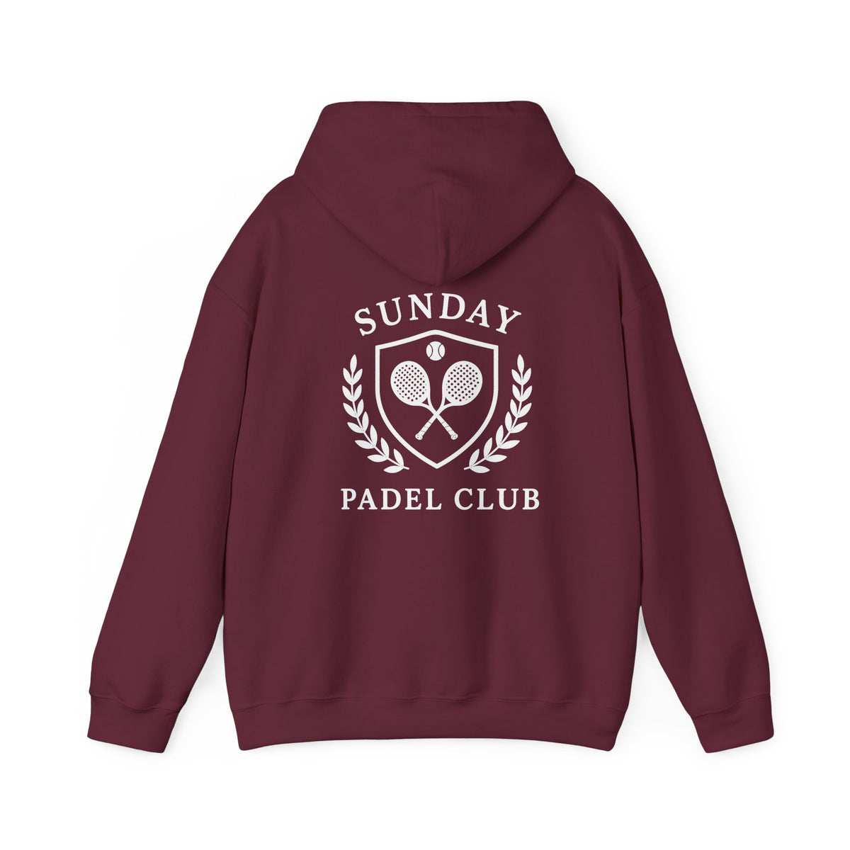 Sunday Padel Club Hoodie — Retro Tennis Badge Pullover