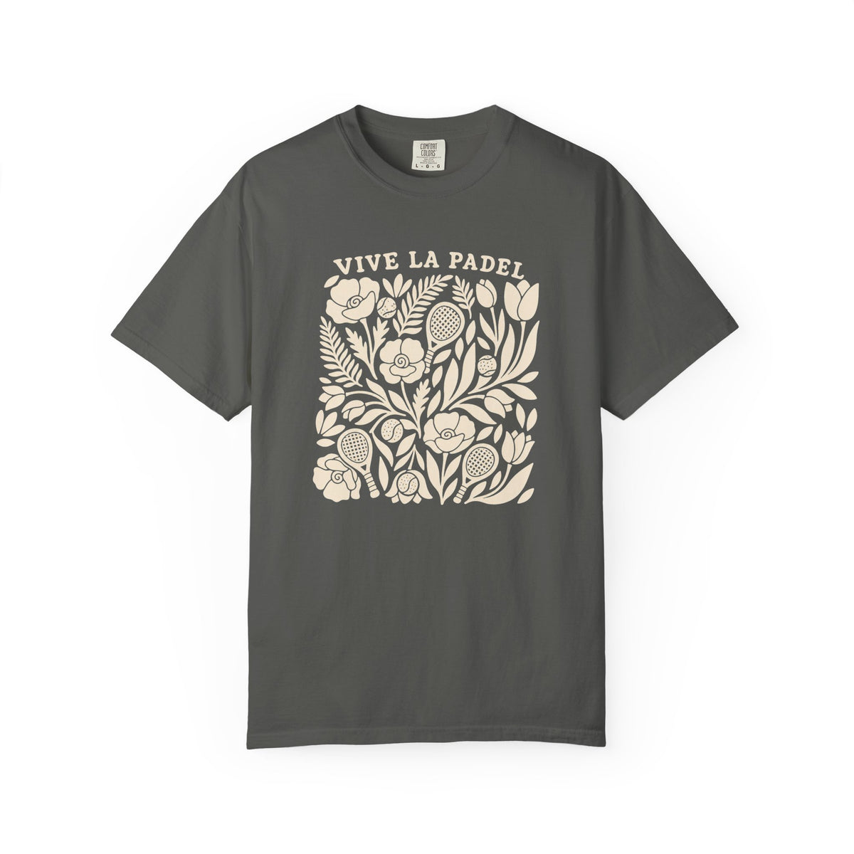 Vive La Padel Floral T-Shirt — Vintage Botanical Padel Tee