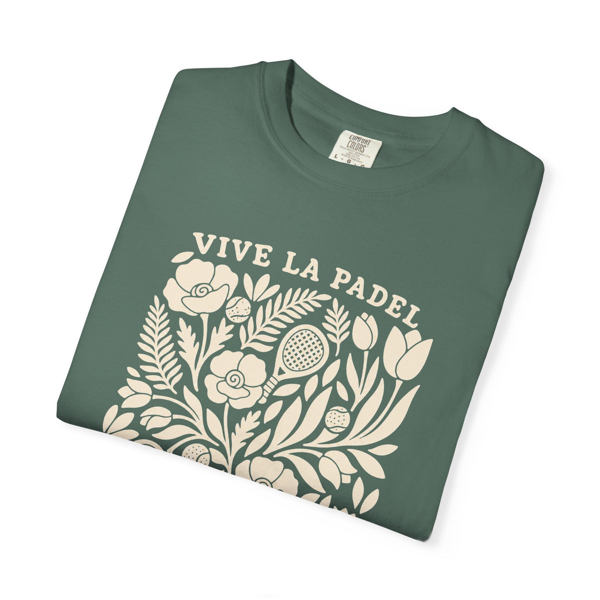 Vive La Padel Floral T-Shirt — Vintage Botanical Padel Tee