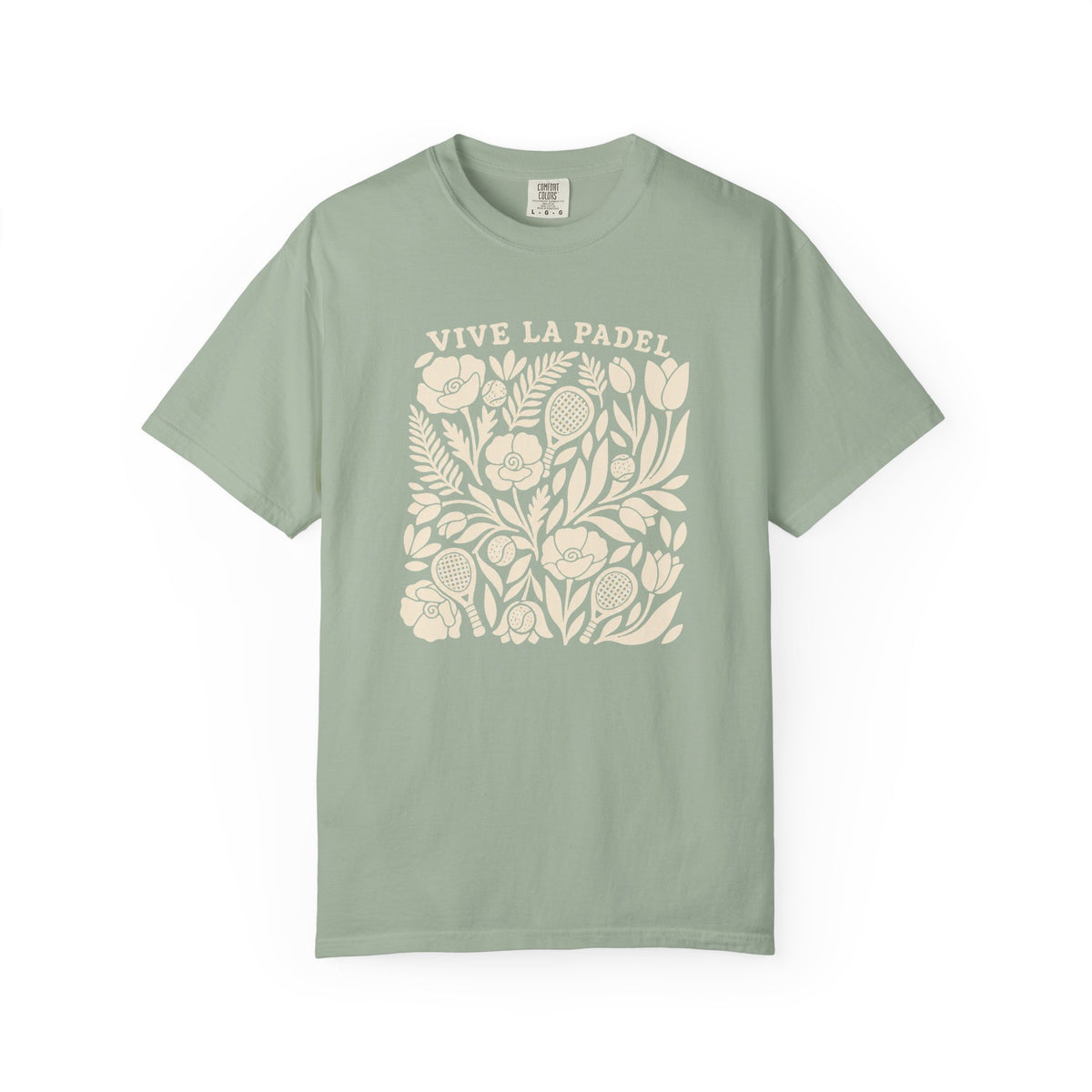 Vive La Padel Floral T-Shirt — Vintage Botanical Padel Tee